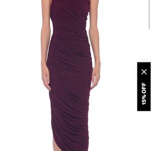 Norma Kamali One Shoulder Plum Dress